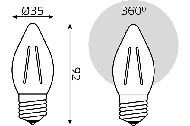 Лампа светодиодная филаментная Gauss E27 7W 4100K прозрачная 103802207 фото 2