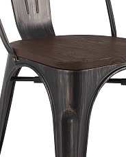 Барный стул Tolix черный/патина золото + темное дерево YD-H440B-W MS-01-1 4