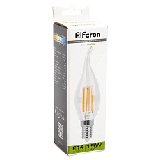 Лампа светодиодная Feron E14 15W 4000K Свеча на ветру Матовая 38263 4