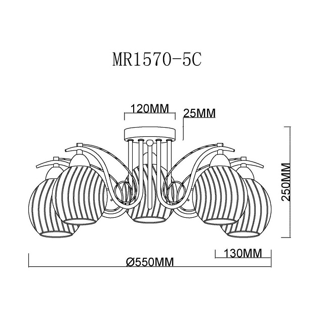 Потолочная люстра MyFar Daniella MR1570-5C Фото № 5