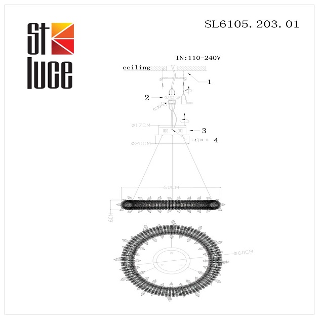Подвесной светодиодный светильник ST Luce Lucchero SL6105.203.01 фото 2