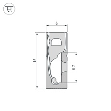 Профиль Arlight WPH-Flex-0616-Side-S9-5M Black 045788 1