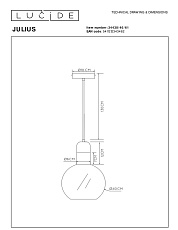 Подвесной светильник Lucide Julius 34438/40/61 1